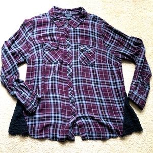 Plaid Long Sleeve Blouse
